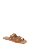 Stuart Weitzman Villa Suede Slide Sandals In Brown