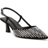 Stuart Weitzman 50mm Vinnie Satin Radiant Embellished Slingback Pumps In Black