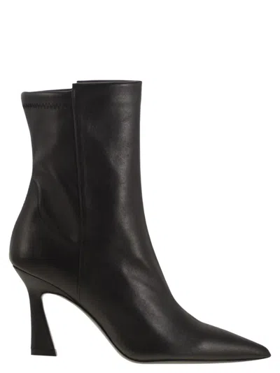 Stuart Weitzman Vinnie - Leather Ankle Boot In Black