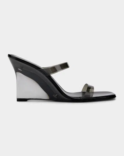 Stuart Weitzman Vinnie 100mm Lucite Wedge Sandals In Animal Print