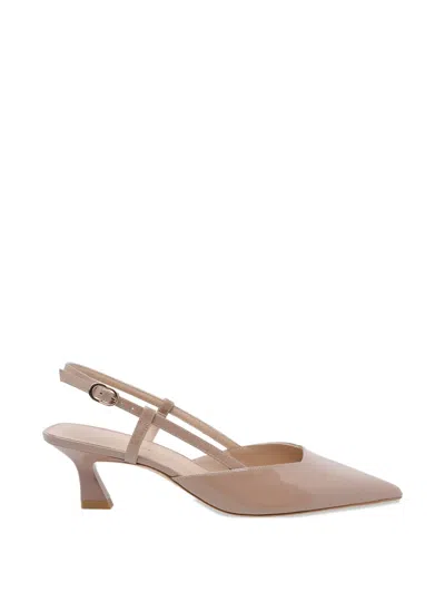 Stuart Weitzman Vinnie 50 Buckle Leather Pumps In Brown