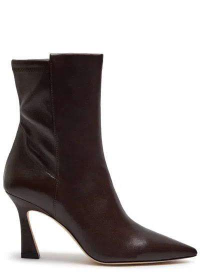 Stuart Weitzman Vinnie 50 Leather Ankle Boots In Brown