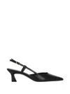Stuart Weitzman Vinnie 50 Leather Slingback Pump In Black