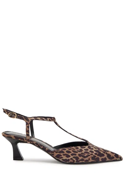 Stuart Weitzman Vinnie 50 Leopard-print Slingback Pumps In Multi