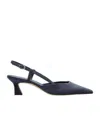 Stuart Weitzman Vinnie 50 Slingback Pointed-toe Sandals In Blue