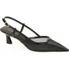 Stuart Weitzman Vinnie Pointed Toe 50mm Slingback In Black