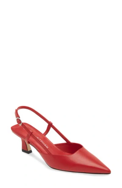 Stuart Weitzman Vinnie 50 Slingback Pump In Cherry