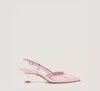 Stuart Weitzman Vinnie 50 Slingback In Pink Marshmallow