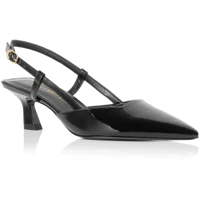 Stuart Weitzman Vinnie 50 Slingback Womens Solid Leather Slingback Heels In Black