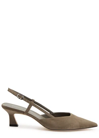 Stuart Weitzman Vinnie 50 Suede Slingback Pumps
