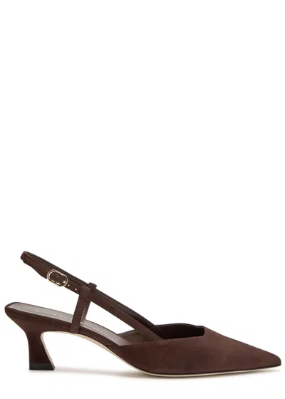 STUART WEITZMAN STUART WEITZMAN VINNIE 50 SUEDE SLINGBACK PUMPS