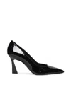 Stuart Weitzman Vinnie 85 Pumps In Black Patent Leather In Black