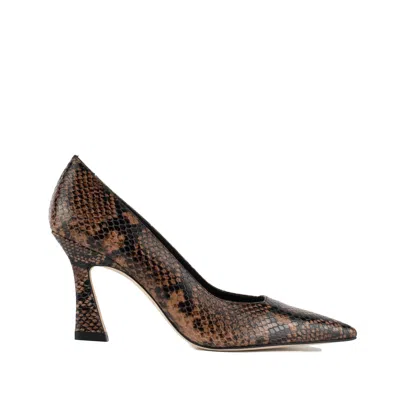 Stuart Weitzman Vinnie 85 Pump Classic Snake Espresso In Brown