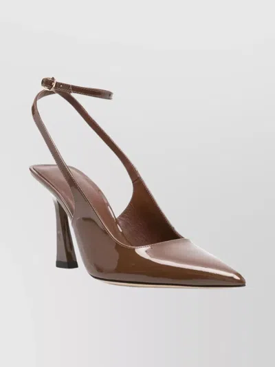 Stuart Weitzman Vinnie 85 Strap Pointed Toe Pump In Brown