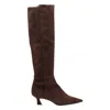 Stuart Weitzman Stylish Suede Ankle Boots With Block Heel In Brown