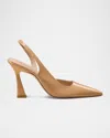 Stuart Weitzman Vinnie D'orsay Patent Leather Slingback Pumps In Brown