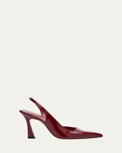 Stuart Weitzman Vinnie D'orsay Patent Leather Slingback Pumps In Red