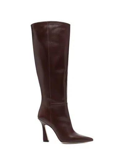 Stuart Weitzman Vinnie Leather Boots In Brown