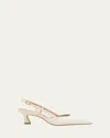 Stuart Weitzman Vinnie Leather Kitten Slingback Pumps In Multi