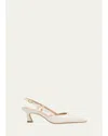 Stuart Weitzman Ivory Vinnie 50 Polished Leather Slingback In White