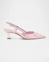 Stuart Weitzman Vinnie 50 Slingback In Pink Marshmallow