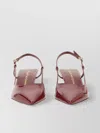 Stuart Weitzman Vinnie Patent Buckle Detail Pointed Toe Sandals