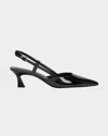 Stuart Weitzman 'winnie' Black Slingback Pumps Wirh Medium Heel In Black