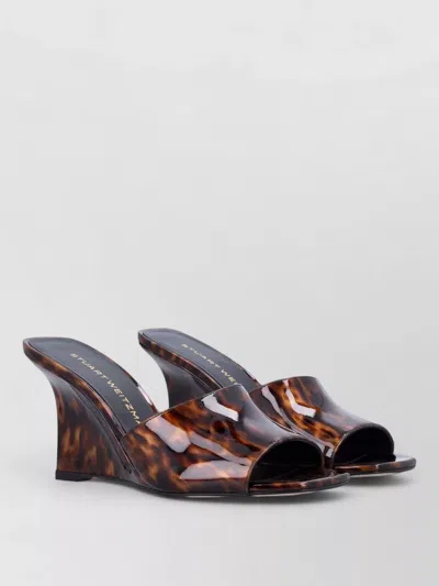 Stuart Weitzman Vinnie Peep Toe Wedge Mule Tortoiseshell In Multi