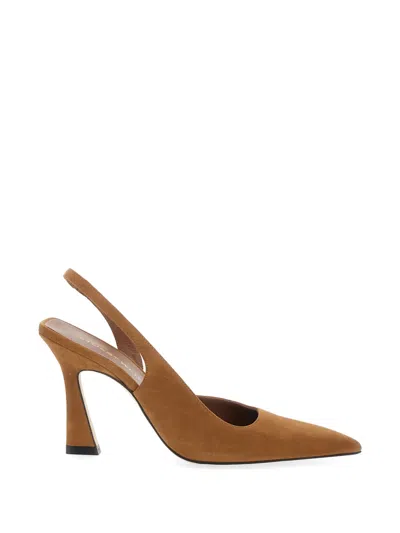 Stuart Weitzman Vinnie Pointed Slingback Pumps In Brown