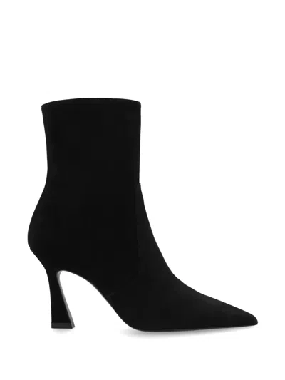 Stuart Weitzman Vinnie Pointed-toe Ankle Boots In Black