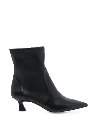 Stuart Weitzman Vinnie Leather Ankle Boots With 5 Cm Heel In Black