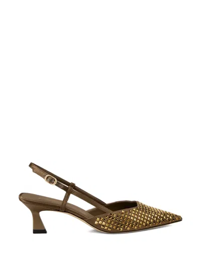 Stuart Weitzman Vinnie Radiant Slingback Heeled Pumps In Brown