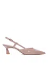 Stuart Weitzman Vinnie Patent Kitten Slingback Pumps In Beis