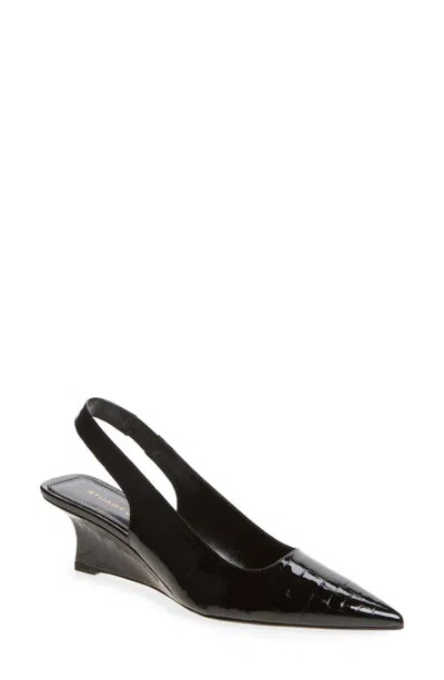 Stuart Weitzman Vinnie Slingback Wedge Pump In Black