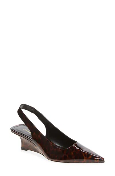 Stuart Weitzman Vinnie Slingback Wedge Pump In Brown