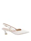 Stuart Weitzman Ivory Vinnie 50 Polished Leather Slingback In White