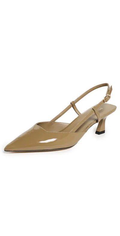 Stuart Weitzman Vinnie Slingbacks 50mm Golden Olive In Green