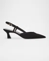Stuart Weitzman 50mm Vinnie Slingback Pointed-toe Pumps In Black