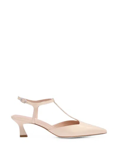 Stuart Weitzman Vinnie T-strap Pumps In Neutral