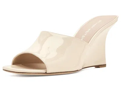 Stuart Weitzman Vinnie Wedge Mule 85 Women's Wedge Shoes Linen: 7.5 M In Brown