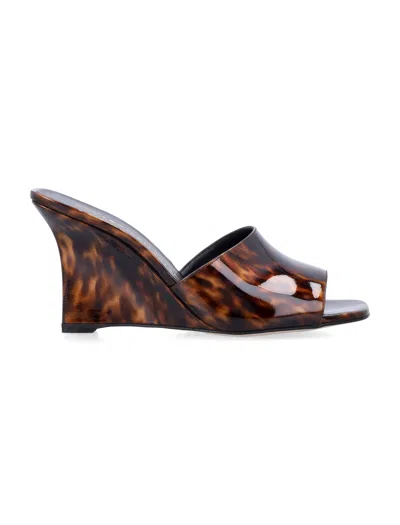 Stuart Weitzman Vinnie Wedge Mule Sandals In Black