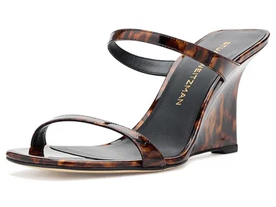 Stuart Weitzman Vinnie Wedge Slides In Brown