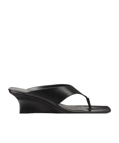 Stuart Weitzman Vinnie Wedge Thong 50 In Black