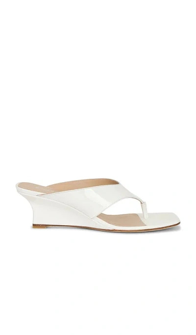 Stuart Weitzman Vinnie Wedge Thong Sandal 50 In White