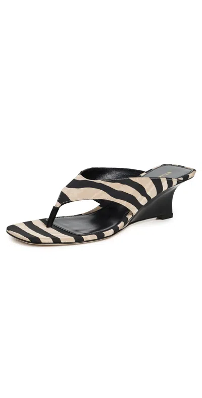 Stuart Weitzman Zebra-print Wedge Sandals In Neutral