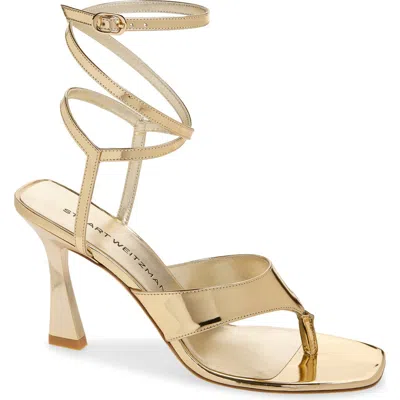 Stuart Weitzman Vinnie Wrap 85 Sandal In Metallic
