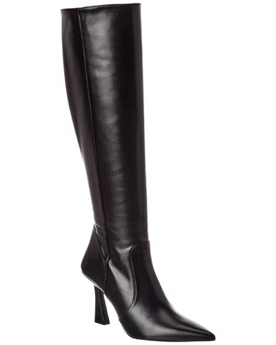 Stuart Weitzman Vinnie Zip Leather Boot 85 In Black