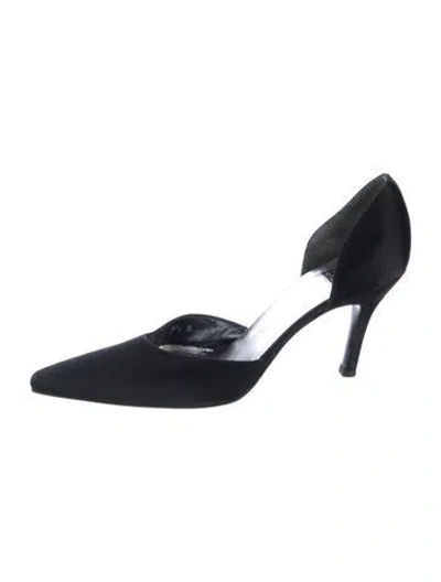 Pre-owned Stuart Weitzman Vintage Satin D'orsay Pumps In Blue