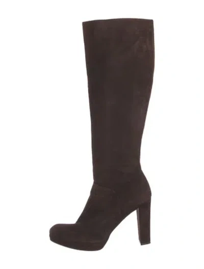 Pre-owned Stuart Weitzman Vintage Suede Boots In Brown