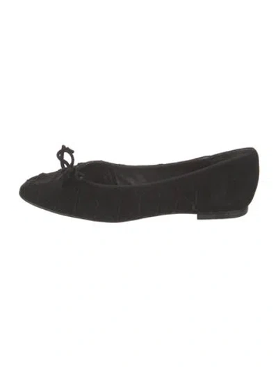 Pre-owned Stuart Weitzman Vintage Suede Flats In Black